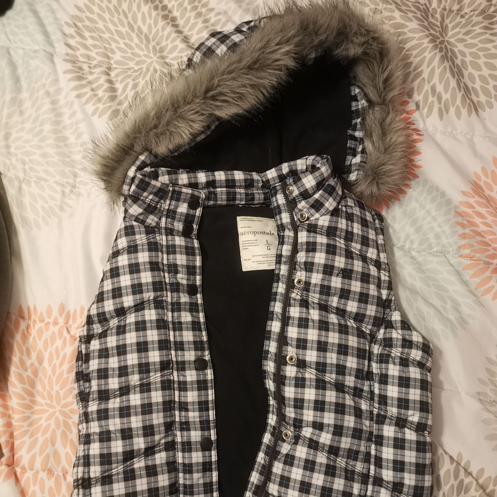 Girls Aéropostale Winter Vest Parka Hood Large